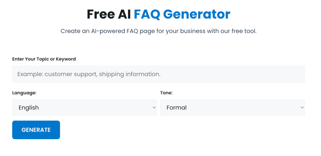 Free AI FAQ Generator ImgType