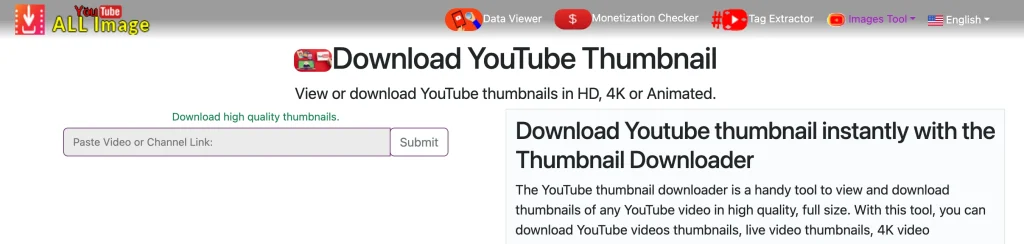 Image YouTube Thumbnail Downloader