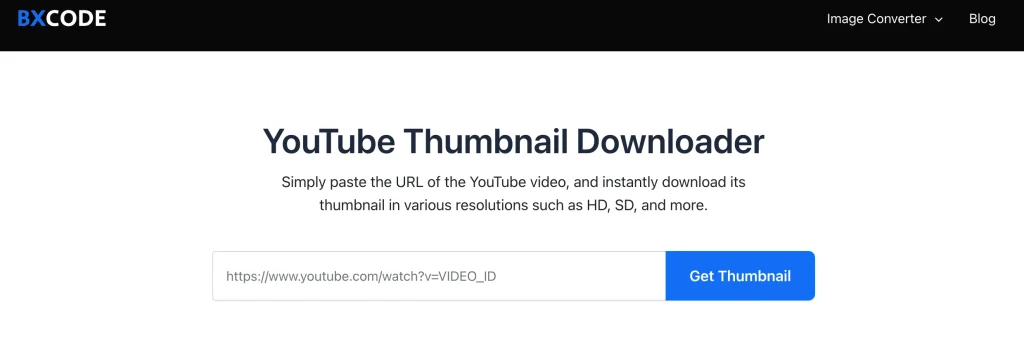 YouTube Thumbnail Downloader with Bxcode 